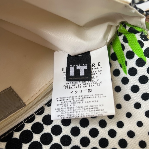 Versace Jeans Couture Canvas Floral Dotted Tropical Leaves Clutch Purse - Picture 8 of 11